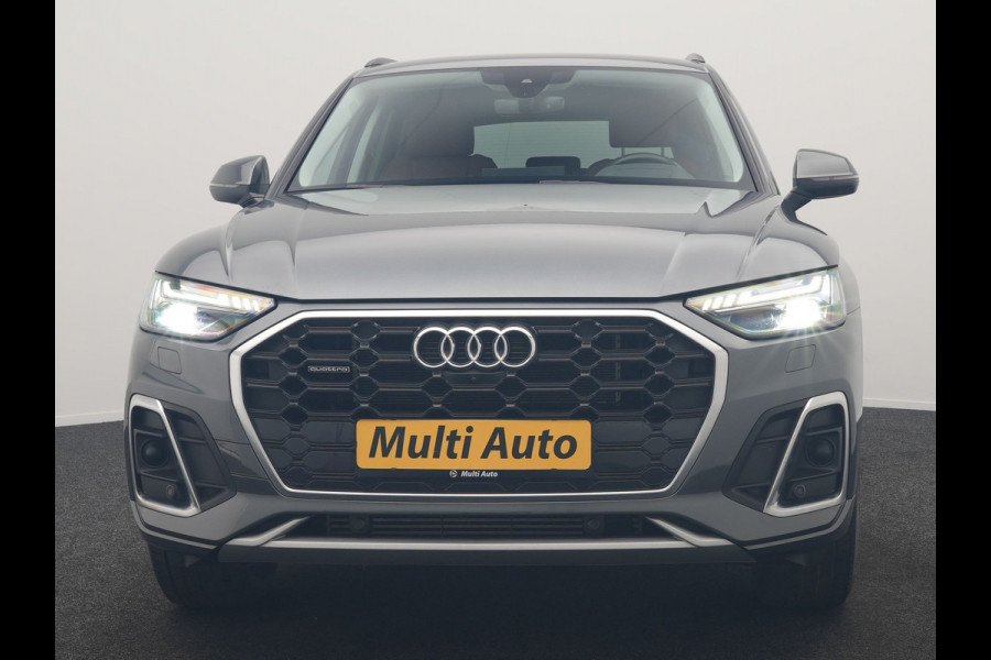 Audi Q5 55 TFSI e S Line PHEV 367pk Dealer O.H | Trekhaak Af Fabriek | Adaptive Cruise | 360 Camera | Bang & Olufsen | Matrix LED | Lederen Sportstoelen Memory & Verwarmd | Apple Carplay | Keyless | Stuurverwarming | Navigatie | Virtual |