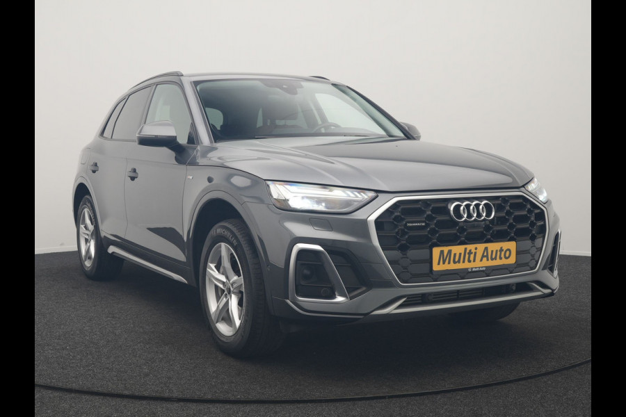 Audi Q5 55 TFSI e S Line PHEV 367pk Dealer O.H | Trekhaak Af Fabriek | Adaptive Cruise | 360 Camera | Bang & Olufsen | Matrix LED | Lederen Sportstoelen Memory & Verwarmd | Apple Carplay | Keyless | Stuurverwarming | Navigatie | Virtual |