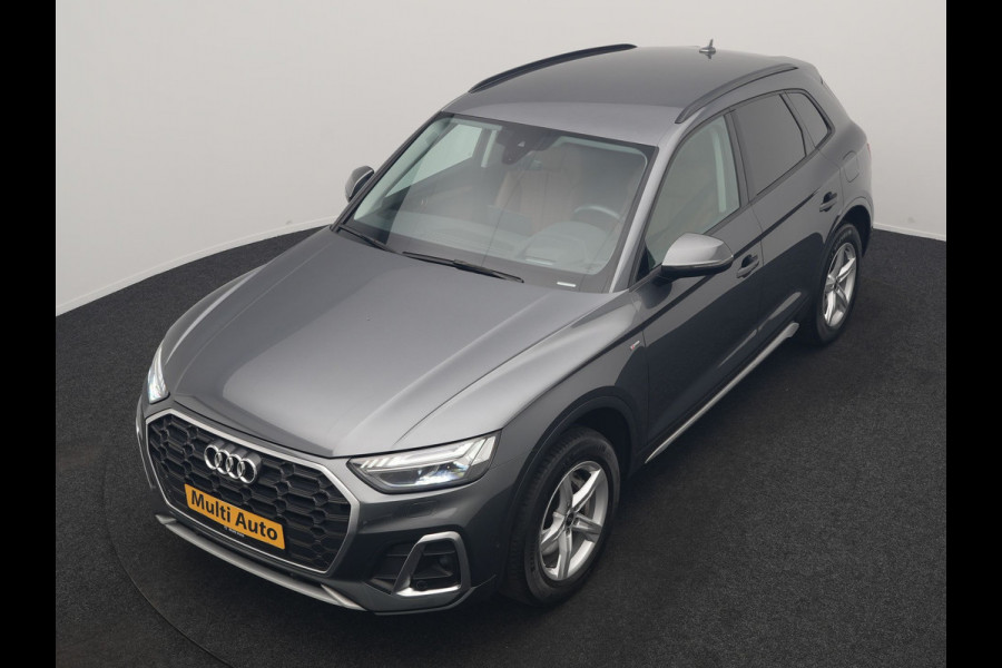 Audi Q5 55 TFSI e S Line PHEV 367pk Dealer O.H | Trekhaak Af Fabriek | Adaptive Cruise | 360 Camera | Bang & Olufsen | Matrix LED | Lederen Sportstoelen Memory & Verwarmd | Apple Carplay | Keyless | Stuurverwarming | Navigatie | Virtual |