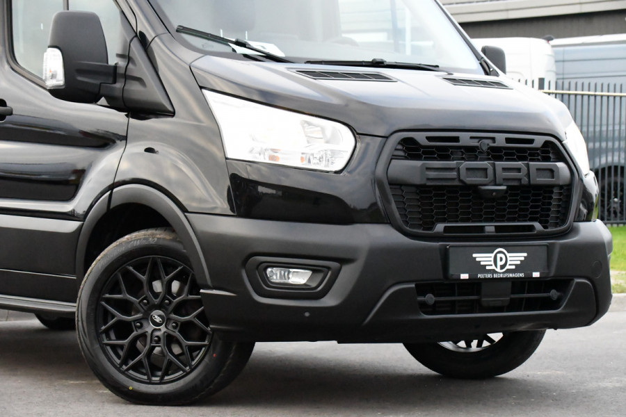 Ford Transit 350 2.0 TDCI L3H2 Black Edition Camera, Cruise, Caplay, Automaat, 130PK, Trekhaak, Multimedia, Sensoren, UNIEK!