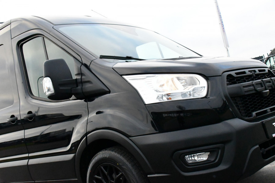 Ford Transit 350 2.0 TDCI L3H2 Black Edition Camera, Cruise, Caplay, Automaat, 130PK, Trekhaak, Multimedia, Sensoren, UNIEK!