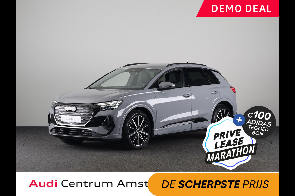 Audi Q4 e-tron 45 S edition Competition e-tron 82 kWh 286 pk | Private lease vanaf € 933,- per maand | Navigatie | Stoelverwarming | Assistentiepakket plus | Comfortpakket | Ambient lichtpakket | Optiekpakket zwart plus | 20 inch Lichtmetalen velgen
