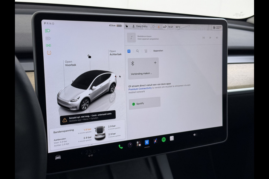 Tesla Model Y RWD 300PK LFP SOH 90% Trekhaak Warmtepomp Leder Camera's Elek.Stoelen+Memory Google®-Navi Panoramadak Stoel+Stuurverwarming Privacy Glas Lmv 19" Led Draadloos Tel. Laden Isofix AMD Ryzen™ Premium Audio 1.600KG Trekgewicht 1e Eigenaar Origineel Nederlandse Auto