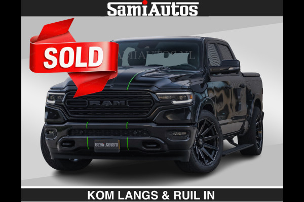 Dodge Ram LIMITED 5.7 V8 HEMI | TOP STAAT | €59950,- excl | BOM VOL | HUD | LUCHTVERING | STRIPING | BREDE WIELEN | OPEN UITLAAT KLEP | AD CREW CAB | DUBBELE CABINE | 5 PERSOONS |