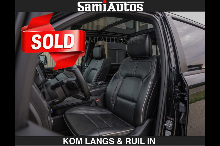 Dodge Ram LIMITED 5.7 V8 HEMI | TOP STAAT | €59950,- excl | BOM VOL | HUD | LUCHTVERING | STRIPING | BREDE WIELEN | OPEN UITLAAT KLEP | AD CREW CAB | DUBBELE CABINE | 5 PERSOONS |