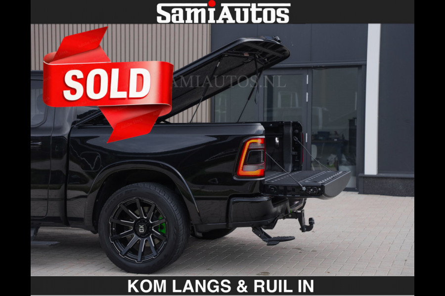 Dodge Ram LIMITED 5.7 V8 HEMI | TOP STAAT | €59950,- excl | BOM VOL | HUD | LUCHTVERING | STRIPING | BREDE WIELEN | OPEN UITLAAT KLEP | AD CREW CAB | DUBBELE CABINE | 5 PERSOONS |