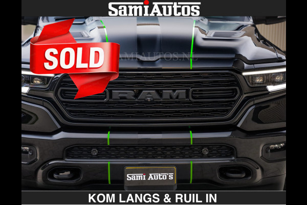 Dodge Ram LIMITED 5.7 V8 HEMI | TOP STAAT | €59950,- excl | BOM VOL | HUD | LUCHTVERING | STRIPING | BREDE WIELEN | OPEN UITLAAT KLEP | AD CREW CAB | DUBBELE CABINE | 5 PERSOONS |