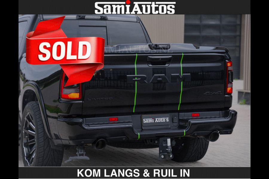 Dodge Ram LIMITED 5.7 V8 HEMI | TOP STAAT | €59950,- excl | BOM VOL | HUD | LUCHTVERING | STRIPING | BREDE WIELEN | OPEN UITLAAT KLEP | AD CREW CAB | DUBBELE CABINE | 5 PERSOONS |