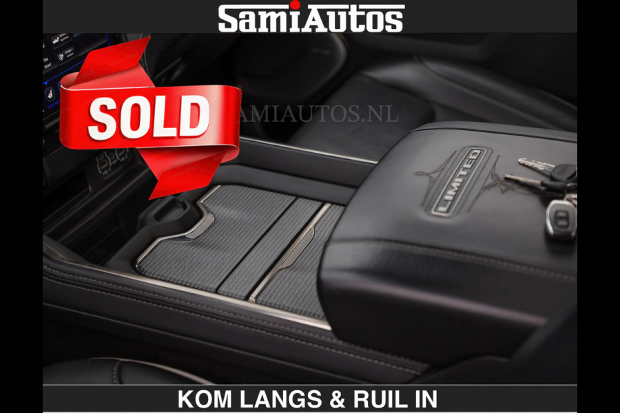 Dodge Ram LIMITED 5.7 V8 HEMI | TOP STAAT | €59950,- excl | BOM VOL | HUD | LUCHTVERING | STRIPING | BREDE WIELEN | OPEN UITLAAT KLEP | AD CREW CAB | DUBBELE CABINE | 5 PERSOONS |