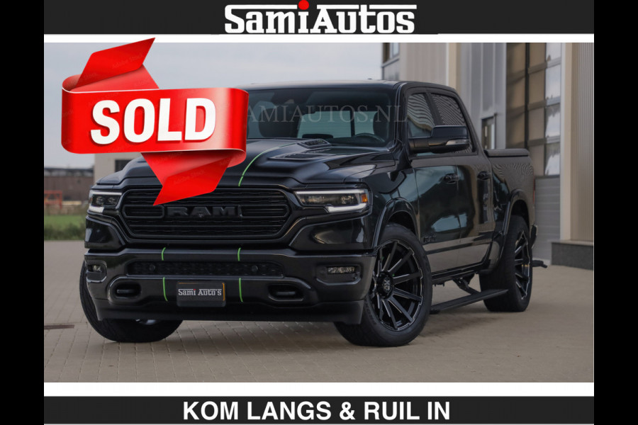 Dodge Ram LIMITED 5.7 V8 HEMI | TOP STAAT | €59950,- excl | BOM VOL | HUD | LUCHTVERING | STRIPING | BREDE WIELEN | OPEN UITLAAT KLEP | AD CREW CAB | DUBBELE CABINE | 5 PERSOONS |