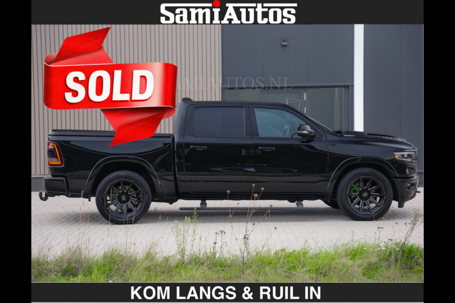 Dodge Ram LIMITED 5.7 V8 HEMI | TOP STAAT | €59950,- excl | BOM VOL | HUD | LUCHTVERING | STRIPING | BREDE WIELEN | OPEN UITLAAT KLEP | AD CREW CAB | DUBBELE CABINE | 5 PERSOONS |
