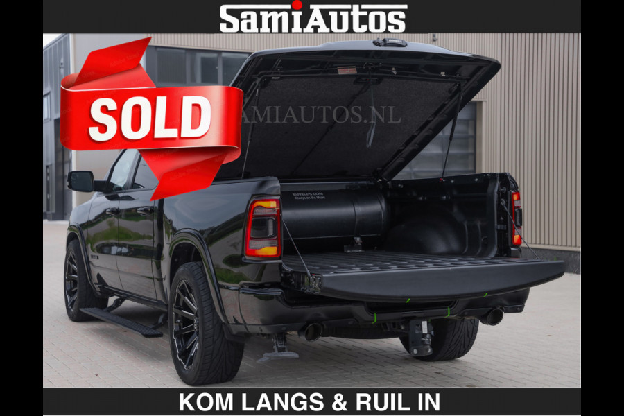 Dodge Ram LIMITED 5.7 V8 HEMI | TOP STAAT | €59950,- excl | BOM VOL | HUD | LUCHTVERING | STRIPING | BREDE WIELEN | OPEN UITLAAT KLEP | AD CREW CAB | DUBBELE CABINE | 5 PERSOONS |