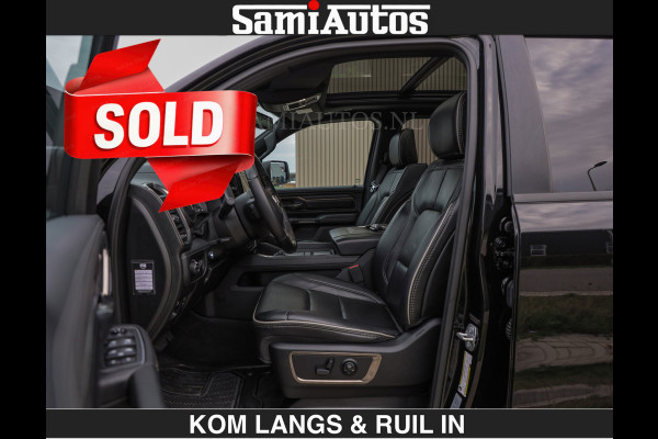 Dodge Ram LIMITED 5.7 V8 HEMI | TOP STAAT | €59950,- excl | BOM VOL | HUD | LUCHTVERING | STRIPING | BREDE WIELEN | OPEN UITLAAT KLEP | AD CREW CAB | DUBBELE CABINE | 5 PERSOONS |