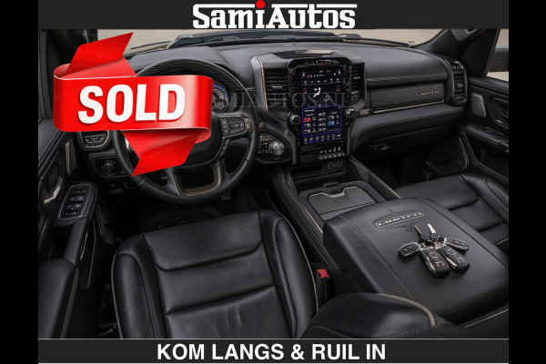 Dodge Ram LIMITED 5.7 V8 HEMI | TOP STAAT | €59950,- excl | BOM VOL | HUD | LUCHTVERING | STRIPING | BREDE WIELEN | OPEN UITLAAT KLEP | AD CREW CAB | DUBBELE CABINE | 5 PERSOONS |