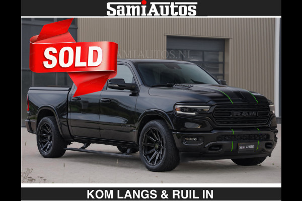 Dodge Ram LIMITED 5.7 V8 HEMI | TOP STAAT | €59950,- excl | BOM VOL | HUD | LUCHTVERING | STRIPING | BREDE WIELEN | OPEN UITLAAT KLEP | AD CREW CAB | DUBBELE CABINE | 5 PERSOONS |