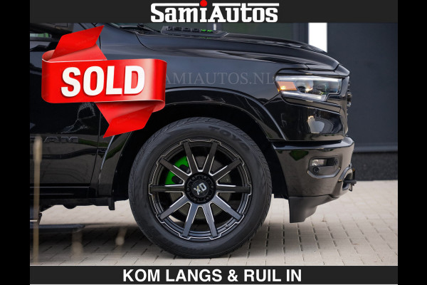 Dodge Ram LIMITED 5.7 V8 HEMI | TOP STAAT | €59950,- excl | BOM VOL | HUD | LUCHTVERING | STRIPING | BREDE WIELEN | OPEN UITLAAT KLEP | AD CREW CAB | DUBBELE CABINE | 5 PERSOONS |
