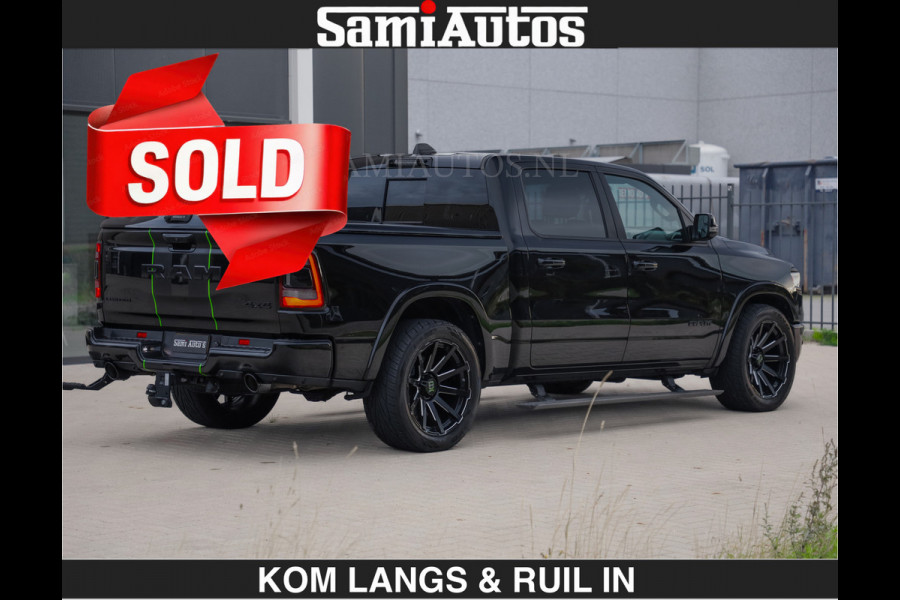 Dodge Ram LIMITED 5.7 V8 HEMI | TOP STAAT | €59950,- excl | BOM VOL | HUD | LUCHTVERING | STRIPING | BREDE WIELEN | OPEN UITLAAT KLEP | AD CREW CAB | DUBBELE CABINE | 5 PERSOONS |