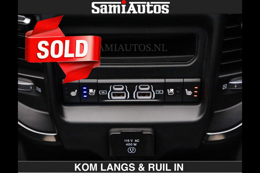 Dodge Ram LIMITED 5.7 V8 HEMI | TOP STAAT | €59950,- excl | BOM VOL | HUD | LUCHTVERING | STRIPING | BREDE WIELEN | OPEN UITLAAT KLEP | AD CREW CAB | DUBBELE CABINE | 5 PERSOONS |