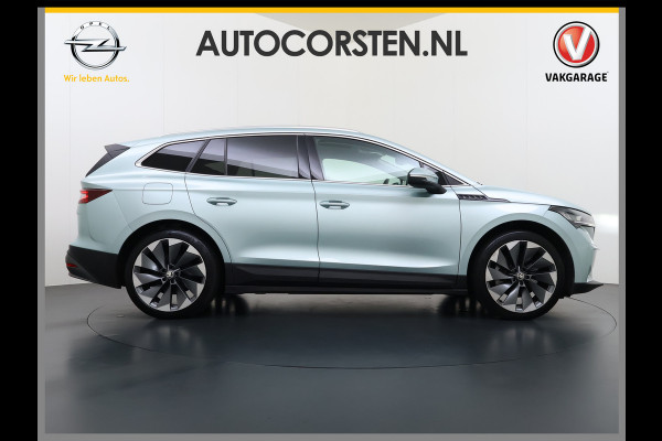 Škoda ENYAQ iV 80 204PK SOH 90% Leder Panoramadak 21" Lmv Stuurverwarming Camera Keyless entry Apple Carplay Android Auto Ecc Pdc P-Assist Cruise Control Draadloze telefoonlader Privacy Glas 1e Eigenaar Dealeronderhouden Origineel Nederlandse Auto