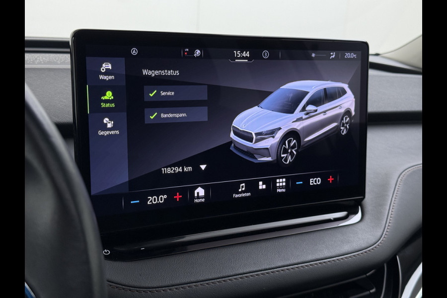 Škoda ENYAQ iV 80 204PK SOH 90% Leder Panoramadak 21" Lmv Stuurverwarming Camera Keyless entry Apple Carplay Android Auto Ecc Pdc P-Assist Cruise Control Draadloze telefoonlader Privacy Glas 1e Eigenaar Dealeronderhouden Origineel Nederlandse Auto