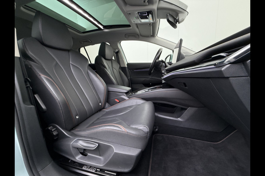 Škoda ENYAQ iV 80 204PK SOH 90% Leder Panoramadak 21" Lmv Stuurverwarming Camera Keyless entry Apple Carplay Android Auto Ecc Pdc P-Assist Cruise Control Draadloze telefoonlader Privacy Glas 1e Eigenaar Dealeronderhouden Origineel Nederlandse Auto