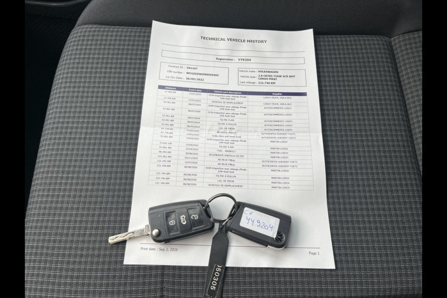 Volkswagen Caddy Maxi 2.0 TDI 102pk E6 Trend L2 Lease €287 p/m, Airco, PDC, 17 inch LMV, Onderhoudshistorie aanwezig