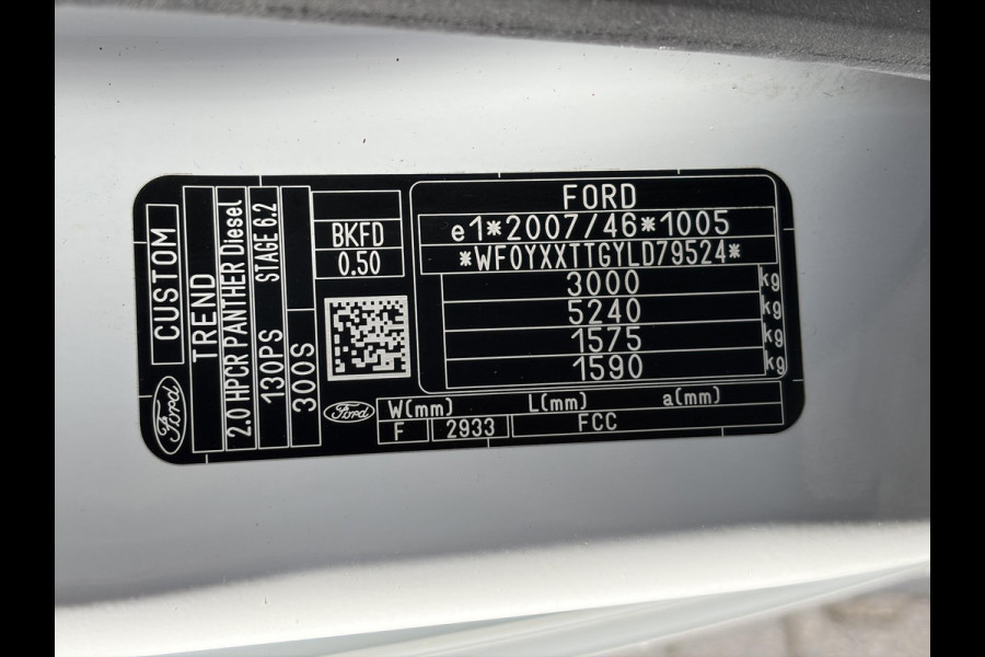 Ford Transit Custom 300 2.0 TDCI L1H1*HAAK*CAM*A/C*CRUISE*3-PERS*PDC*