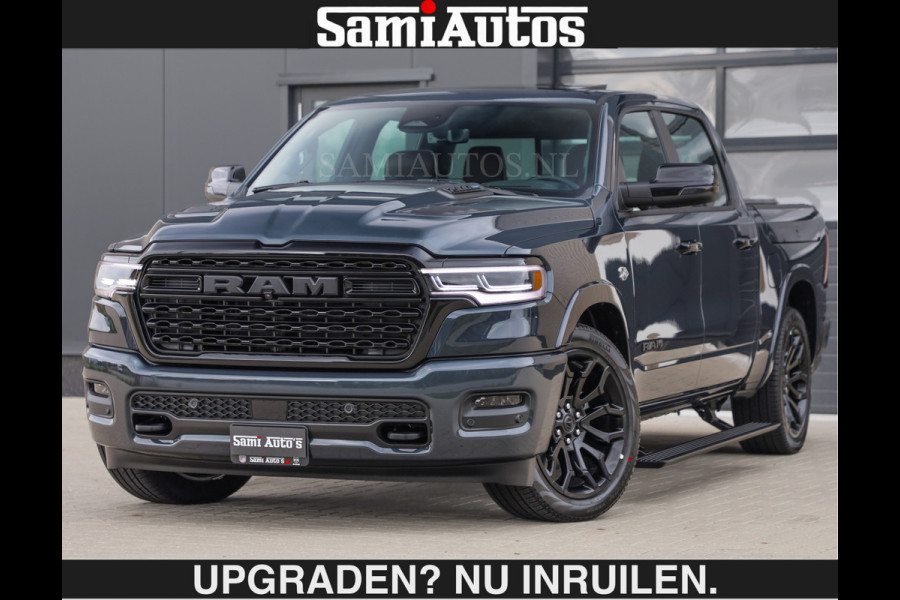 Dodge Ram LIMITED 5.7 V8 HEMI | € 79.950 excl excl | MAXIMAAL UITGERUST | NIEUWE KLEUR Forged Blue Metallic met Ebony Red interior seats | DUBBELE CABINE | 5 PERSOONS | DC | Allernieuwste Limited in nieuwe kleur Forged Blue  – volledig uitgerust met alle opties.