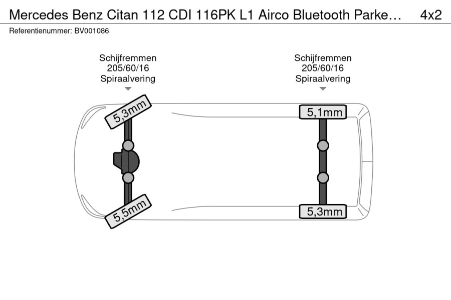 Mercedes-Benz Citan 112 CDI 116PK L1 Airco Bluetooth Parkeersensoren Achter Euro 6