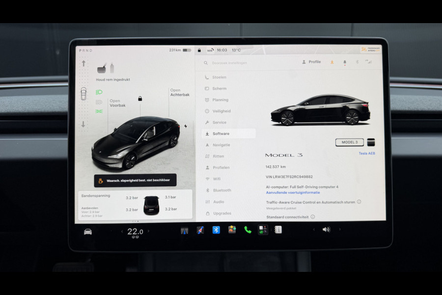 Tesla Model 3 RWD 60 kWh Pano Leer Stoelverw + Ventilatie Adap.Cruise Self-Drive Mogelijkheid Orig.NL!
