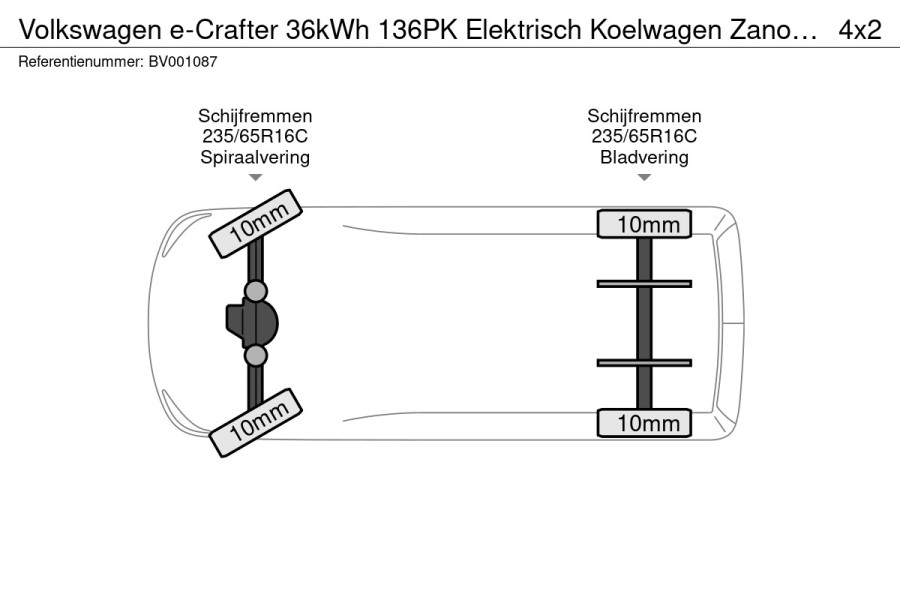Volkswagen e-Crafter 36kWh 136PK Elektrisch Koelwagen Zanotti Nachtkoeling LED Climate Control Cruise Control Carplay Camera Parkeersensoren 360° Fri