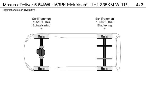 Maxus eDeliver 5 64kWh 163PK Elektrisch! L1H1 335KM WLTP 360° Camera Dubbele schuifdeuren Snelladen Climate control Cruise control Carplay Laadka