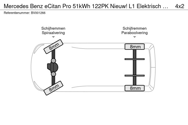 Mercedes-Benz eCitan Pro 51kWh 122PK Nieuw! L1 Elektrisch 300km WLTP 75KW Snelladen Climate Control Cruise Control Carplay Camera Parkeersensoren Ach