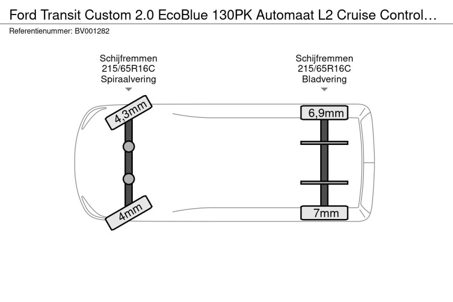 Ford Transit Custom 2.0 EcoBlue 130PK Automaat L2 Cruise Control Carplay Camera LED Parkeersensoren v+a