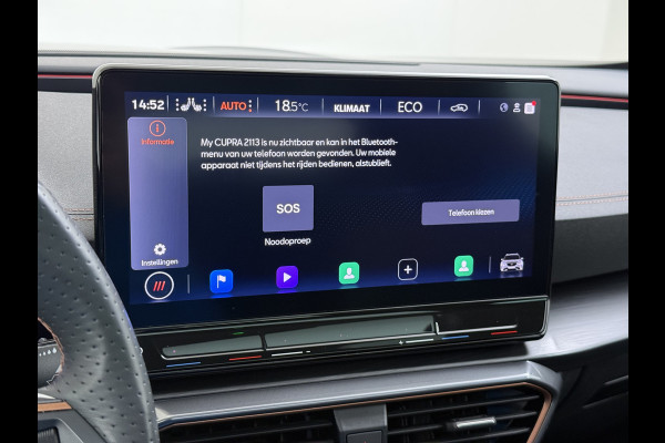 CUPRA Formentor 1.4T 245PK e-Hybrid VZ Performance SOH 100% Trekhaak Panoramadak Adap.Cruise Stoel+Stuurverwarming Elek.Achterklep 3-Zone Ecc Na Apple Carplay/Android Auto DAB Isofix Licht-/regensensor Draadloze lader Dodehoekdetectie File assistent 1e Eigenaar Origineel Nederlandse Auto