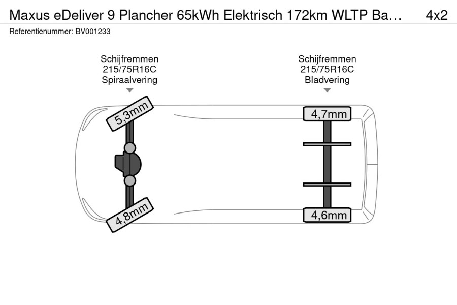 Maxus eDeliver 9 Plancher 65kWh Elektrisch 172km WLTP Bakwagen Lowliner LED Airco Adaptieve Cruise Camera Carplay Parkeersensoren Foodtruck Meube