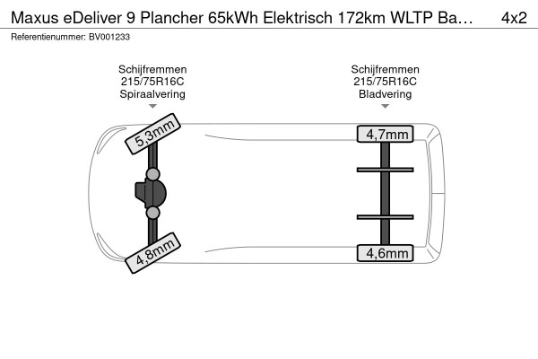 Maxus eDeliver 9 Plancher 65kWh Elektrisch 172km WLTP Bakwagen Lowliner LED Airco Adaptieve Cruise Camera Carplay Parkeersensoren Foodtruck Meube