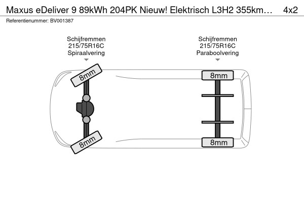 Maxus eDeliver 9 89kWh 204PK Nieuw! Elektrisch L3H2 355km WLTP Snelladen Adaptieve Cruise Airco LED Carplay Camera Stoelverwarming Parkeersensore