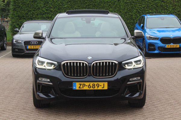 BMW X4 M40i High Exe. M Sport 73.952 km NL Auto. / Trekhaak / Panoramadak / Camera / Head-up / Luxe Leder / 21'' / Harman Kardon / Navigatie / Stuur+Stoelverwarming / DAB / Dodehoek / Cruise Control