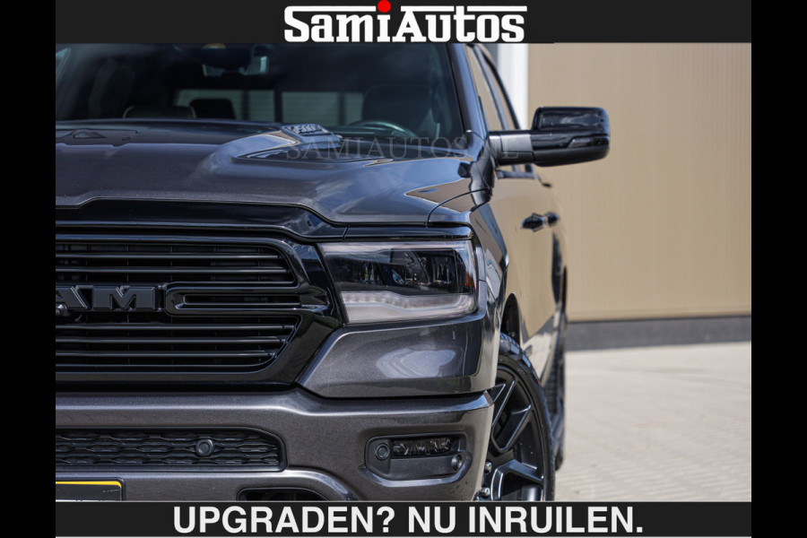 Dodge Ram SPORT | MEEST VOLLE RAM | €69950,- excl | 5.7 V8 HEMI | LUCHTVERING | HUD | MWK | PANO | VOL DIGI SCHERMEN | NIGHT EDITION | DUBBELE CABINE | 5 PERSOONS | DC | CREW CAB | TOP STAAT | KLEUR: GRANITE NIGHT EDITION GEWELDIGE KLEUR |