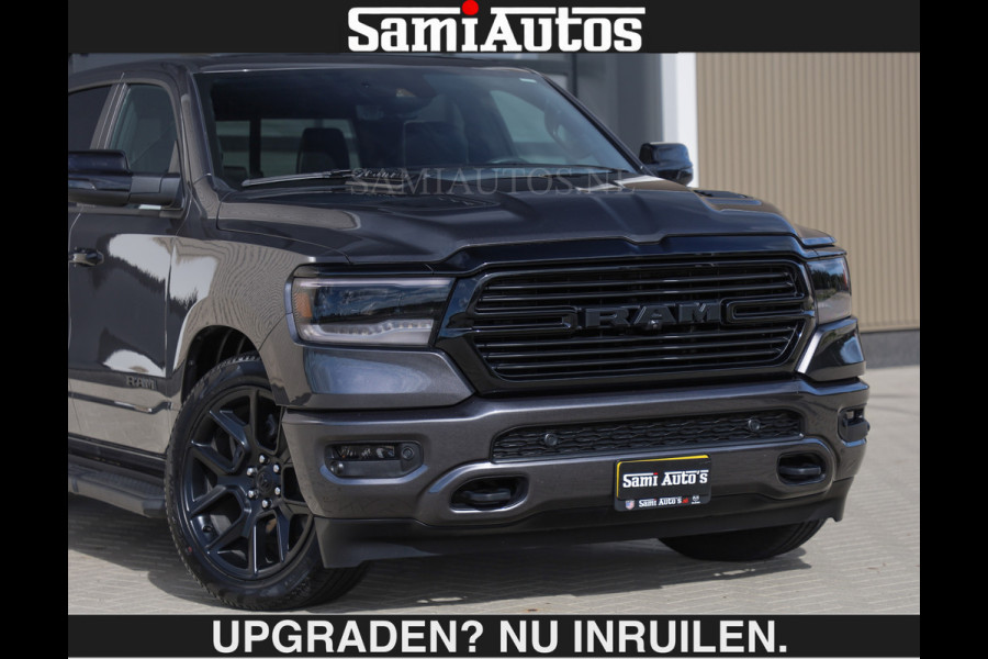 Dodge Ram SPORT | MEEST VOLLE RAM | €69950,- excl | 5.7 V8 HEMI | LUCHTVERING | HUD | MWK | PANO | VOL DIGI SCHERMEN | NIGHT EDITION | DUBBELE CABINE | 5 PERSOONS | DC | CREW CAB | TOP STAAT | KLEUR: GRANITE NIGHT EDITION GEWELDIGE KLEUR |