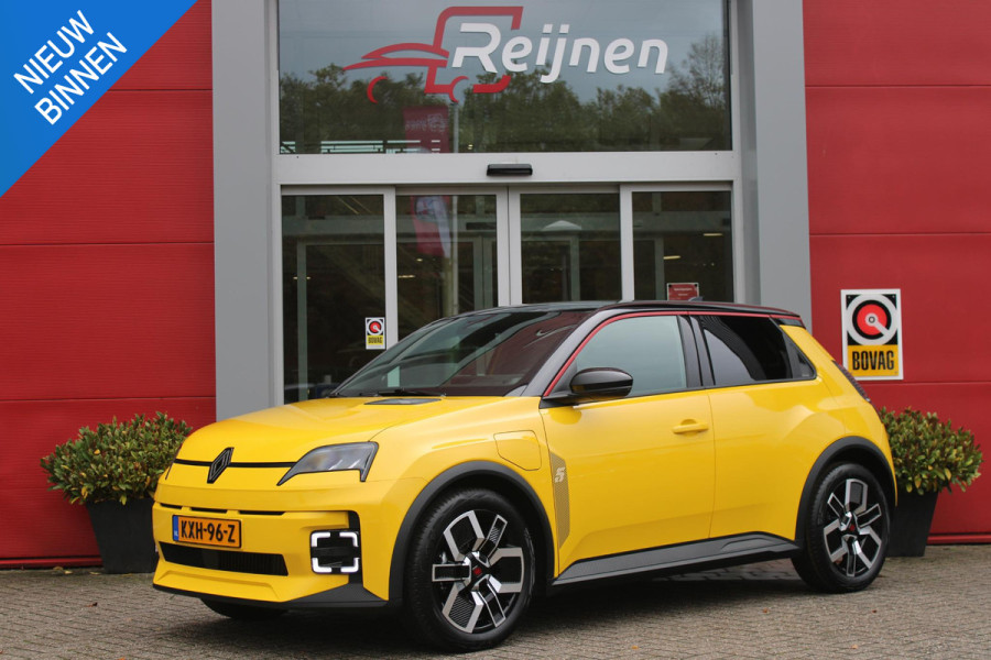 Renault 5 COMFORT RANGE TECHNO 150PK 52 kWh *NIEUWE AUTO!* | PACK WINTER TECHNO: (ELEKTRISCH VERWARMBARE VOORSTOELEN, ELEKTRISCH VERWARMBAAR STUURWIEL, BESTUUDERSSTOEL MET ELEKTRSCH VERSTELBARE LENDESTEUN, IN HOOGTE VERSTELBARE PASSAGIERSSTOEL) | ZWART DAK | LICHTMETALEN VELGEN 18" | ADAPTIVE CRUISE CONTROL | FULL LED KOPLAMPEN MET FRANSE VLAG | ELEKTRTISCH INKLABARE EN VERWARMBARE BUITENSPIEGELS | ACHTERUITRIJ CAMERA | SFEER VERLICHTING | GOOGLE MAPS NAVIGATIE | DRAADLOZE TELEFOONLADER | PRIVACY GLASS | 100KW SNELLAAD FUNCTIE | DRAADLOZE APPLE CARPLAY/ANDROID AUTO | DAB+ RADIO
