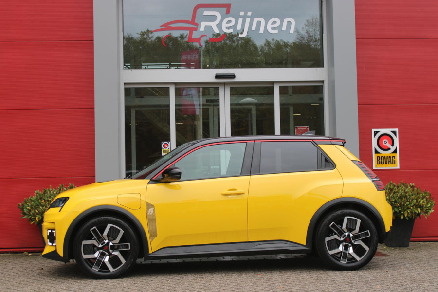 Renault 5 COMFORT RANGE TECHNO 150PK 52 kWh *NIEUWE AUTO!* | PACK WINTER TECHNO: (ELEKTRISCH VERWARMBARE VOORSTOELEN, ELEKTRISCH VERWARMBAAR STUURWIEL, BESTUUDERSSTOEL MET ELEKTRSCH VERSTELBARE LENDESTEUN, IN HOOGTE VERSTELBARE PASSAGIERSSTOEL) | ZWART DAK | LICHTMETALEN VELGEN 18" | ADAPTIVE CRUISE CONTROL | FULL LED KOPLAMPEN MET FRANSE VLAG | ELEKTRTISCH INKLABARE EN VERWARMBARE BUITENSPIEGELS | ACHTERUITRIJ CAMERA | SFEER VERLICHTING | GOOGLE MAPS NAVIGATIE | DRAADLOZE TELEFOONLADER | PRIVACY GLASS | 100KW SNELLAAD FUNCTIE | DRAADLOZE APPLE CARPLAY/ANDROID AUTO | DAB+ RADIO