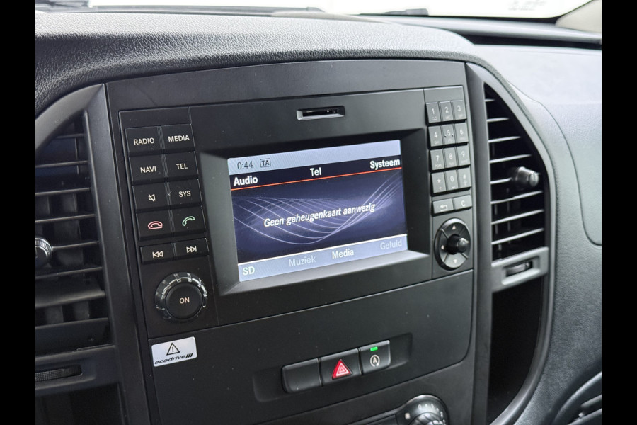 Mercedes-Benz Vito 110CDI Extra Lang *OPRIJ-PLAAT* 3-Pers.Camera Airco Bluetooth Licht-/regensensor Betonplex Vloer Wandbetimmering Sidebars Euro 6 Origineel Nederlandse Auto