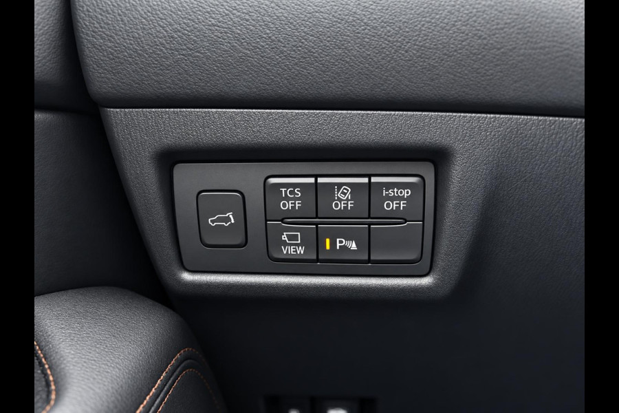 Mazda CX-5 2.5 4WD SkyActiv-G 194 Signature Panoramadak Trekhaak Navigatie 360 Camera Parkeerhulp Adaptive Cruise Control HUD Full Led Stoel verarming en verkoeling Stuurverwarming Elektrisch verstelbare stoel Leder Climate Control Lichtmetalen velgen