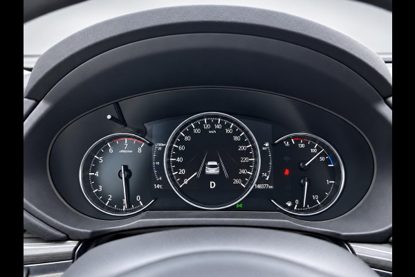 Mazda CX-5 2.5 4WD SkyActiv-G 194 Signature Panoramadak Trekhaak Navigatie 360 Camera Parkeerhulp Adaptive Cruise Control HUD Full Led Stoel verarming en verkoeling Stuurverwarming Elektrisch verstelbare stoel Leder Climate Control Lichtmetalen velgen