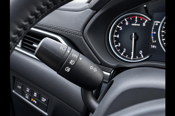 Mazda CX-5 2.5 4WD SkyActiv-G 194 Signature Panoramadak Trekhaak Navigatie 360 Camera Parkeerhulp Adaptive Cruise Control HUD Full Led Stoel verarming en verkoeling Stuurverwarming Elektrisch verstelbare stoel Leder Climate Control Lichtmetalen velgen