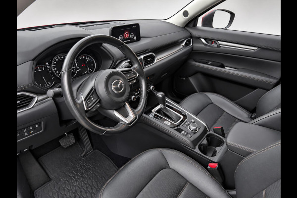 Mazda CX-5 2.5 4WD SkyActiv-G 194 Signature Panoramadak Trekhaak Navigatie 360 Camera Parkeerhulp Adaptive Cruise Control HUD Full Led Stoel verarming en verkoeling Stuurverwarming Elektrisch verstelbare stoel Leder Climate Control Lichtmetalen velgen