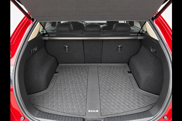 Mazda CX-5 2.5 4WD SkyActiv-G 194 Signature Panoramadak Trekhaak Navigatie 360 Camera Parkeerhulp Adaptive Cruise Control HUD Full Led Stoel verarming en verkoeling Stuurverwarming Elektrisch verstelbare stoel Leder Climate Control Lichtmetalen velgen