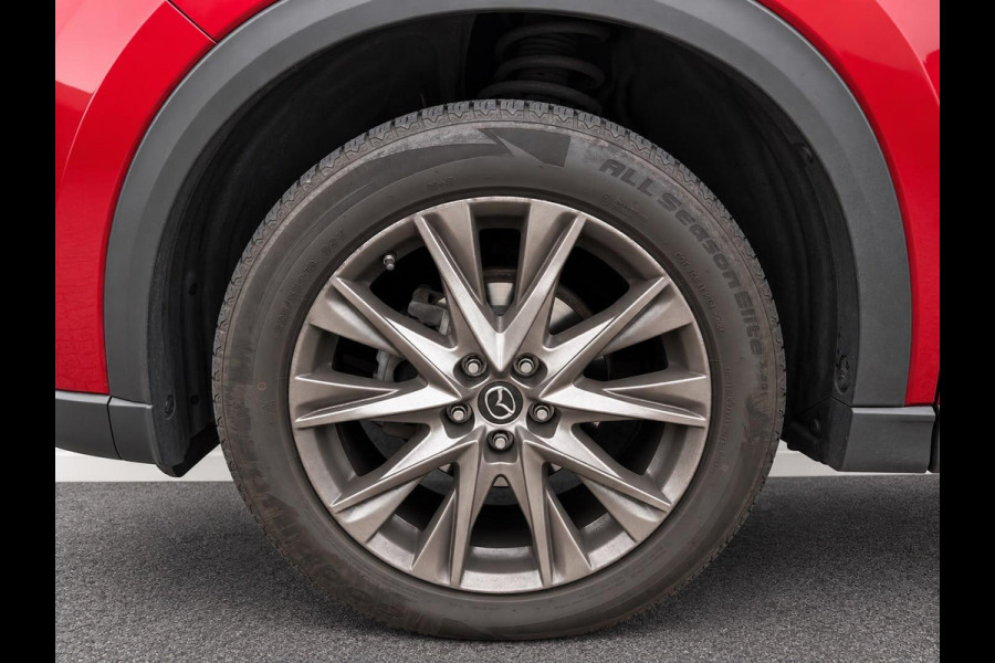 Mazda CX-5 2.5 4WD SkyActiv-G 194 Signature Panoramadak Trekhaak Navigatie 360 Camera Parkeerhulp Adaptive Cruise Control HUD Full Led Stoel verarming en verkoeling Stuurverwarming Elektrisch verstelbare stoel Leder Climate Control Lichtmetalen velgen